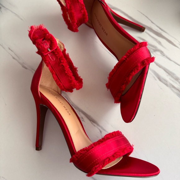 Who What Wear Red Fur Heels - Picture 6 of 10